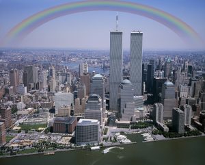 rainbow over twin towers
